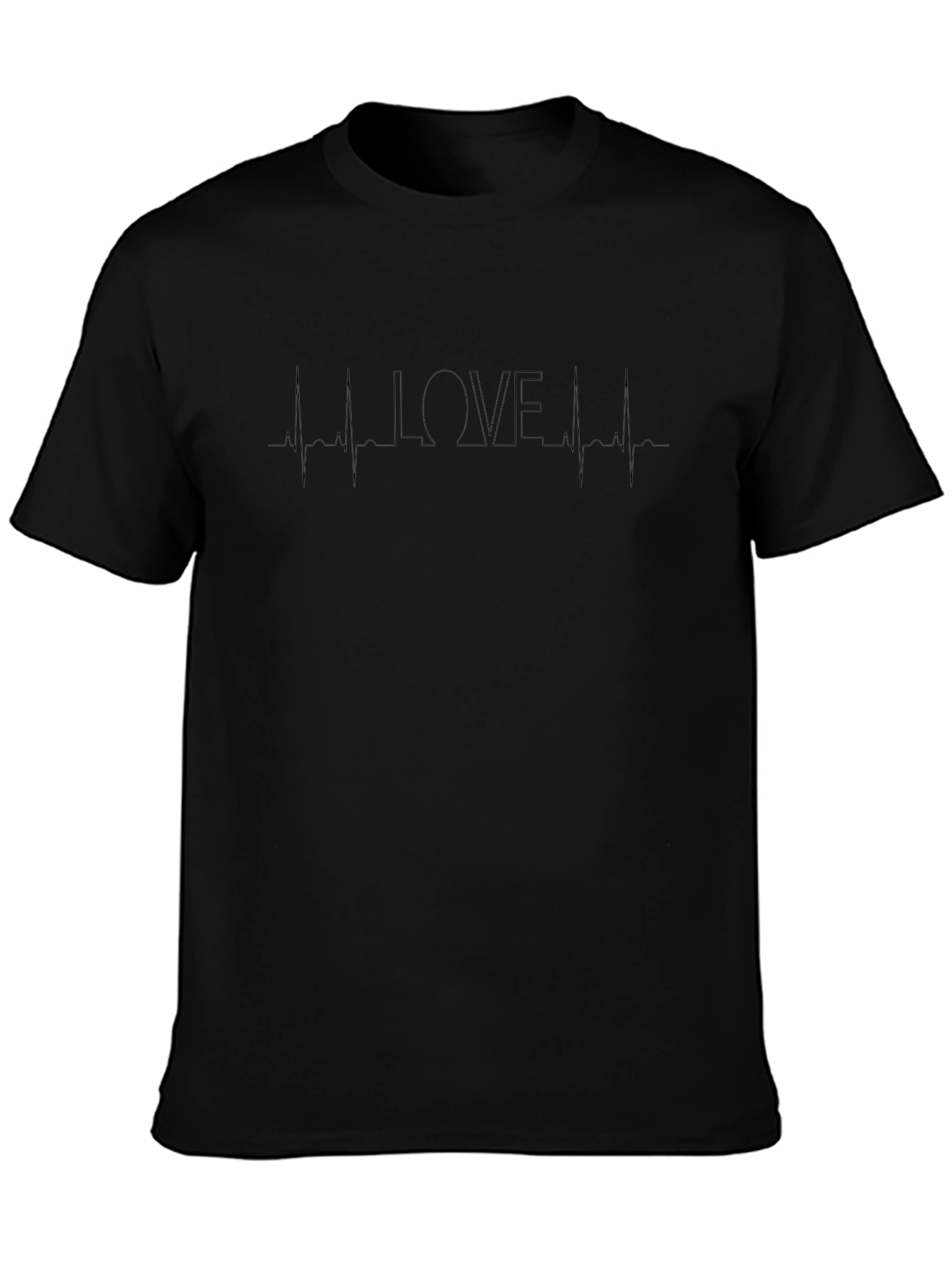 Love Heartbeat Graphic Tee - Black