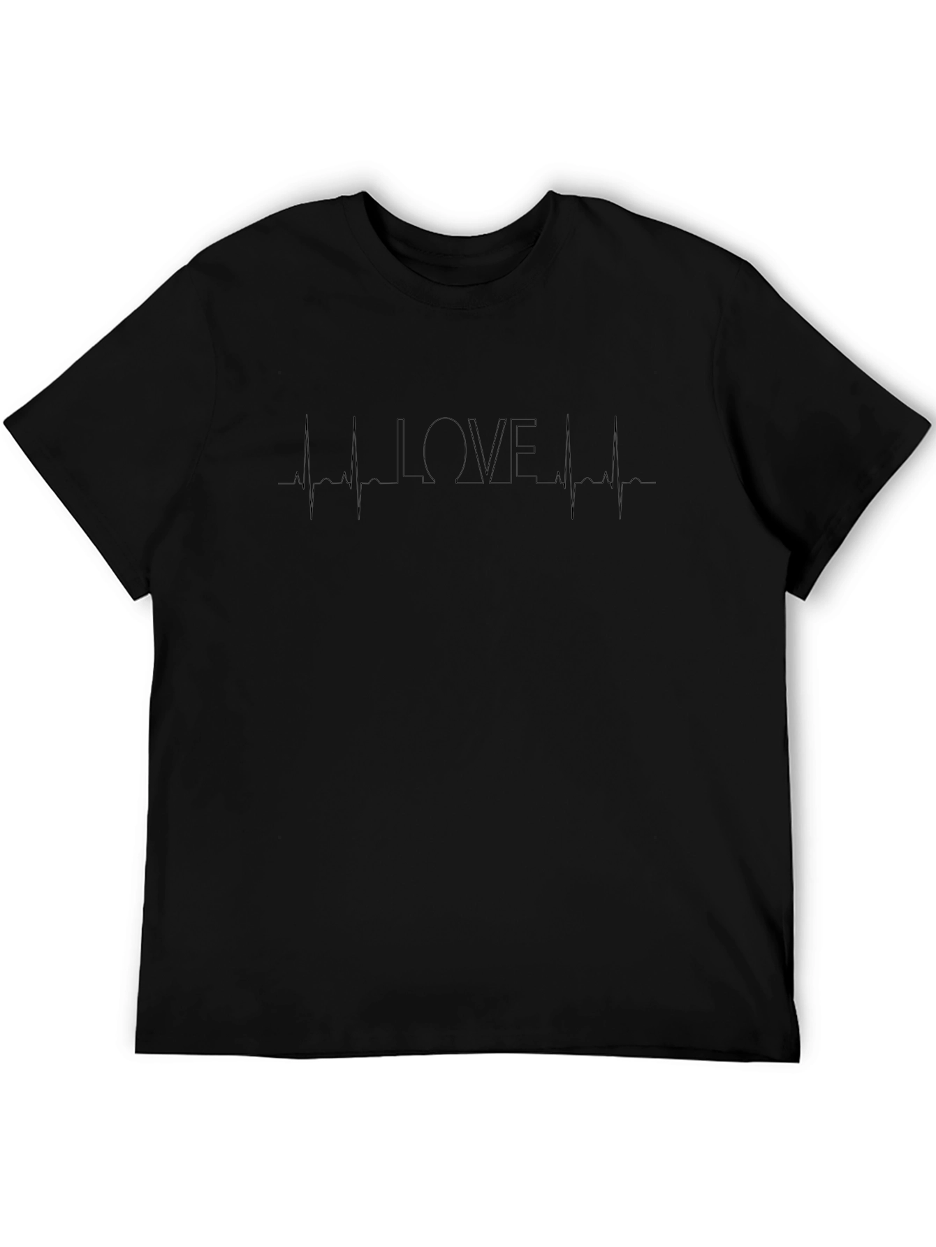 Love Heartbeat Graphic Tee - Black