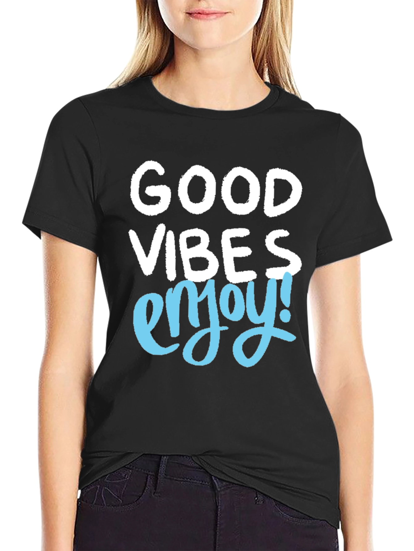 Good Vibes Enjoy! Mens Graphic Tee - Black